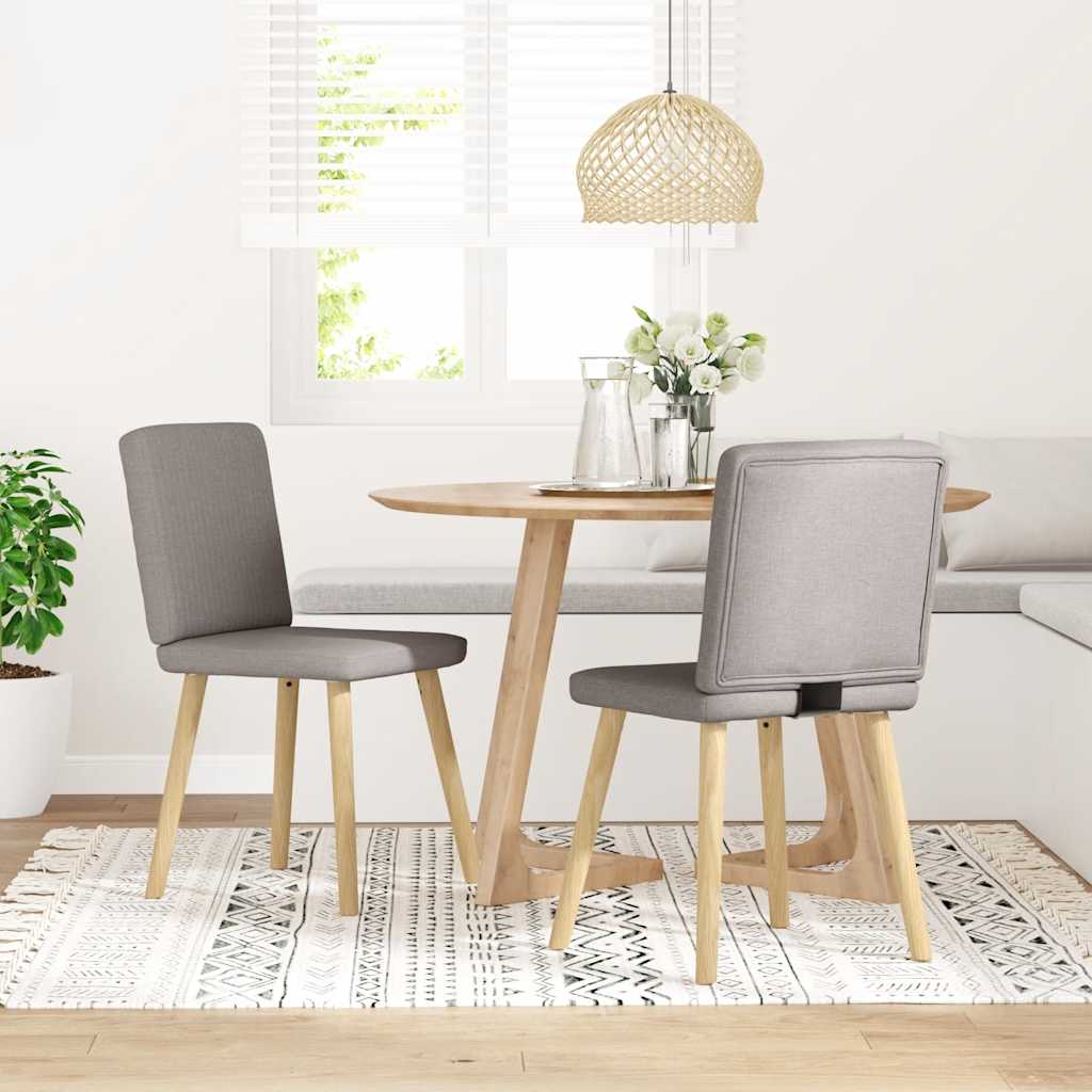 Sedie da Pranzo 2 pz Tortora in Tessuto | homemem39