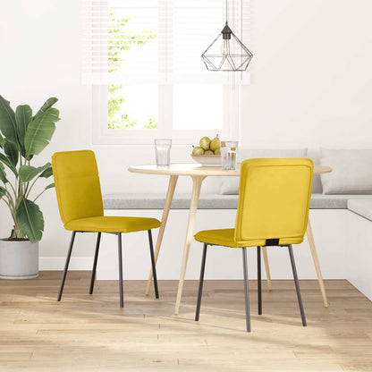 Sedie da Pranzo 2 pz Gialle in Velluto | homemem39