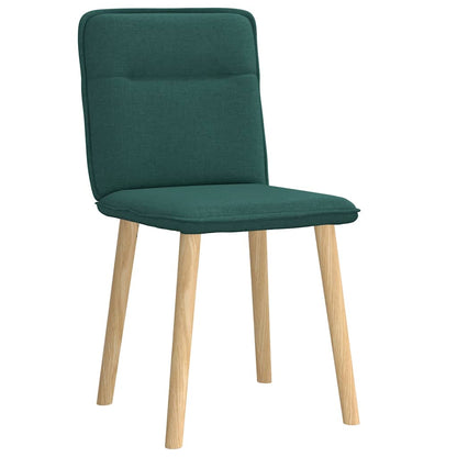Sedie da Pranzo 2 pz Verde Scuro in Tessuto