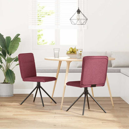 Sedie da Pranzo 2 pz Rosso Vino in Tessuto | homemem39