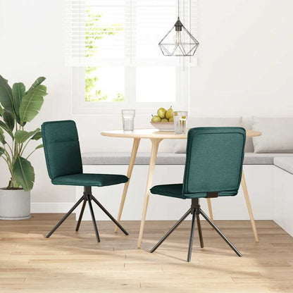 Sedie da Pranzo 2 pz Verde Scuro in Tessuto | homemem39