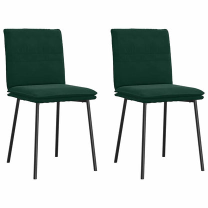 Sedie da Pranzo 2 pz Verde Scuro in Velluto