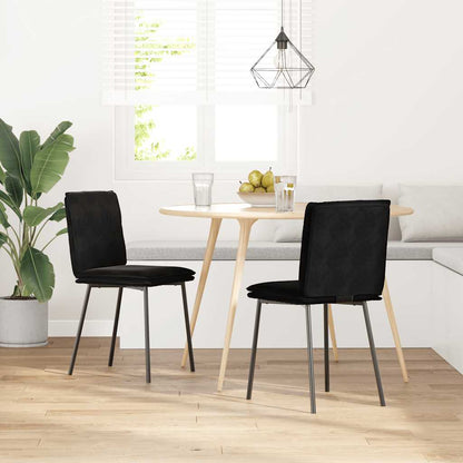 Sedie da Pranzo 2 pz Nere in Velluto | homemem39