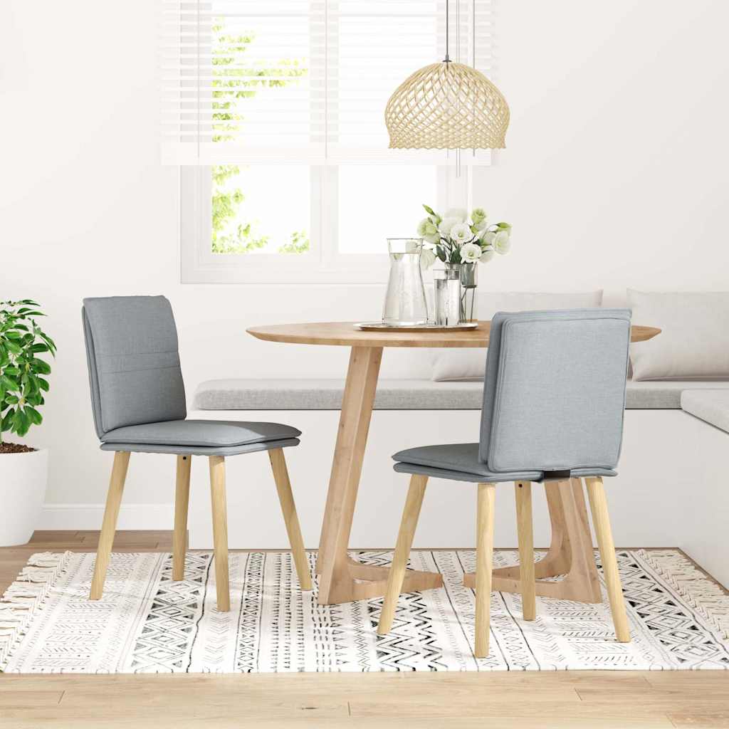 Sedie da Pranzo 2 pz Grigio Chiaro in Tessuto
