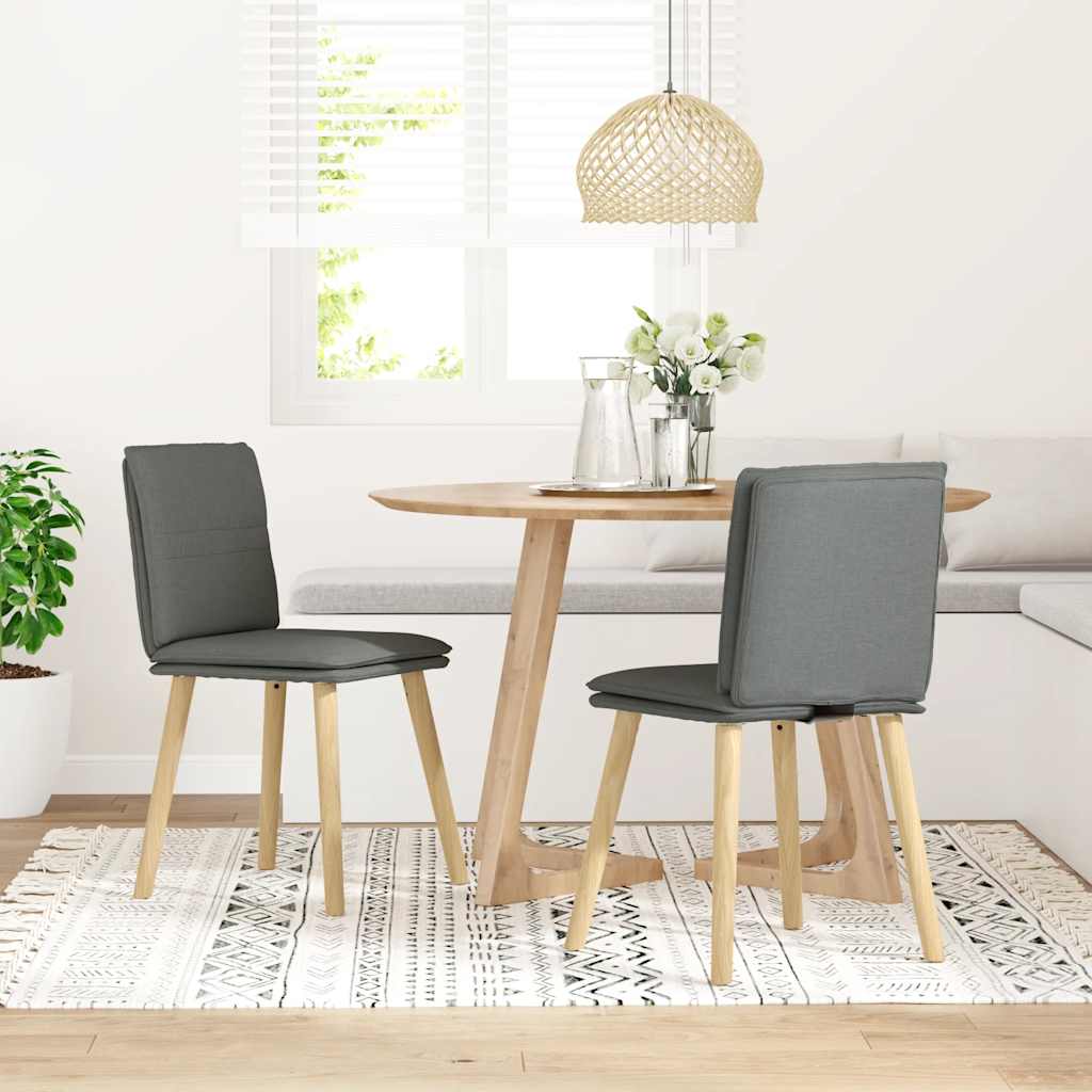 Sedie da Pranzo 2 pz Grigio Scuro in Tessuto