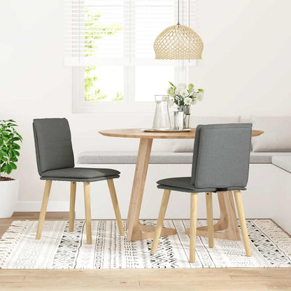 Sedie da Pranzo 2 pz Grigio Scuro in Tessuto