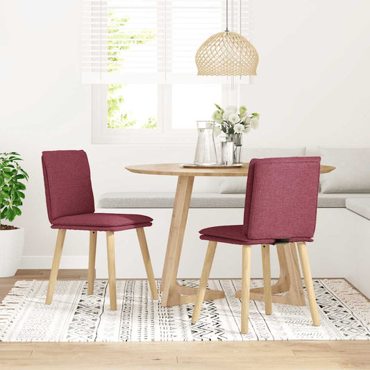 Sedie da Pranzo 2 pz Rosso Vino in Tessuto | homemem39