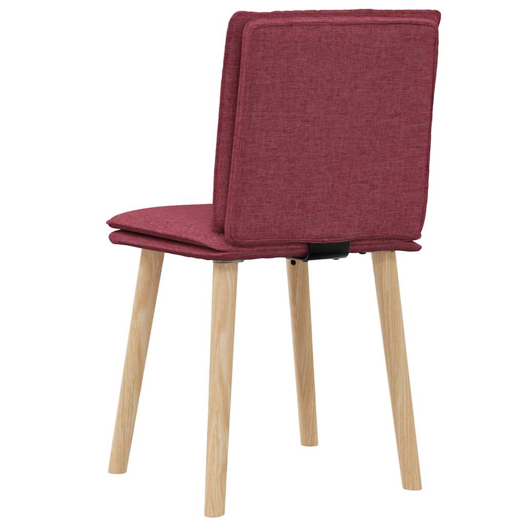 Sedie da Pranzo 2 pz Rosso Vino in Tessuto