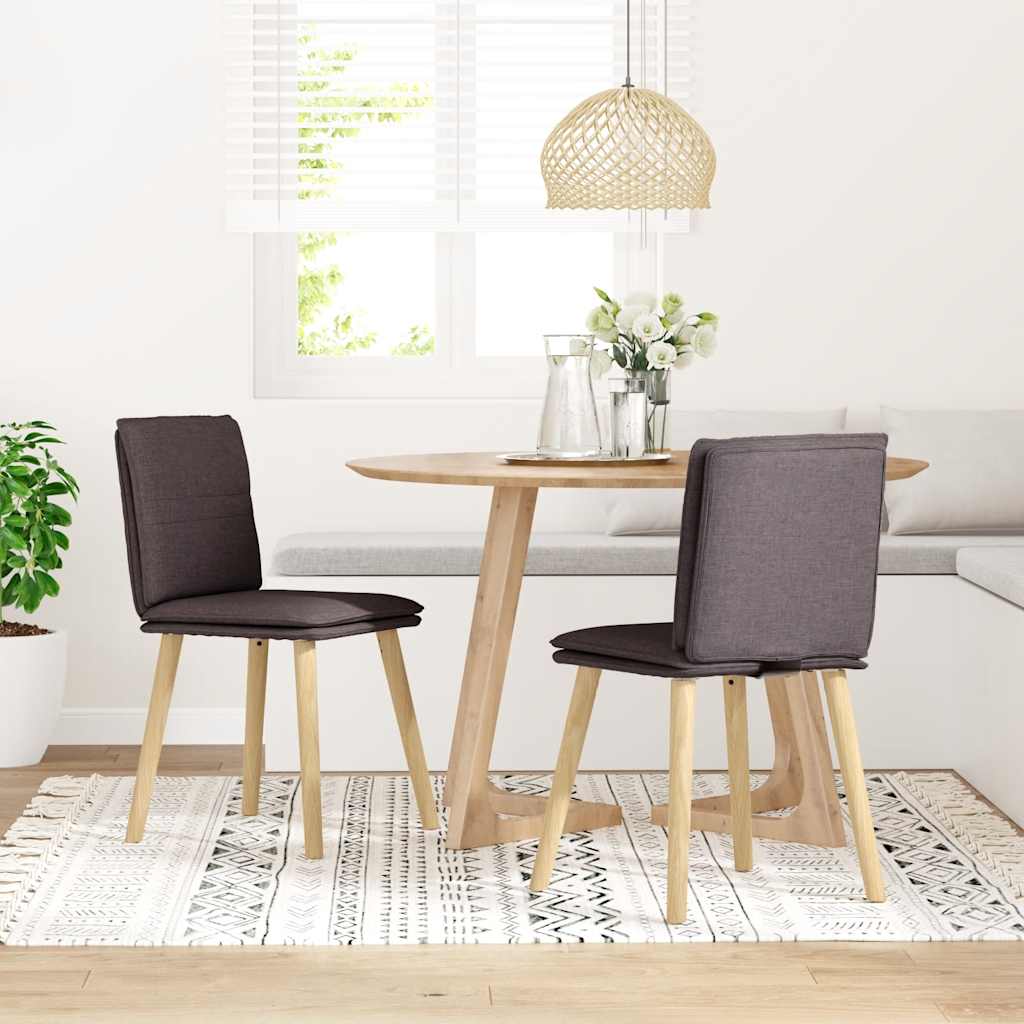 Sedie da Pranzo 2 pz Marrone Scuro in Tessuto | homemem39