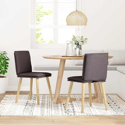 Sedie da Pranzo 2 pz Marrone Scuro in Tessuto | homemem39