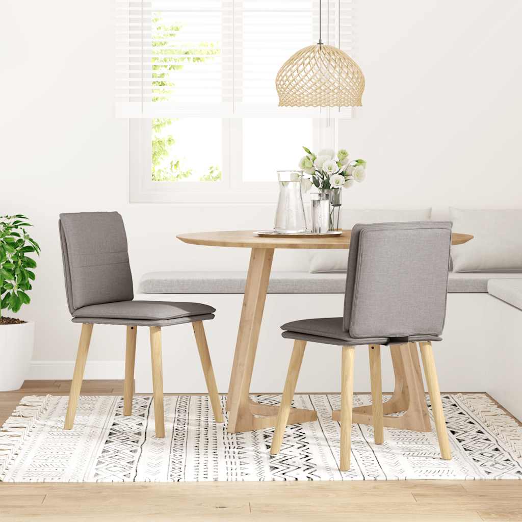 Sedie da Pranzo 2 pz Tortora in Tessuto