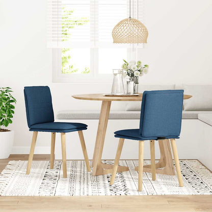 Sedie da Pranzo 2 pz Blu in Tessuto