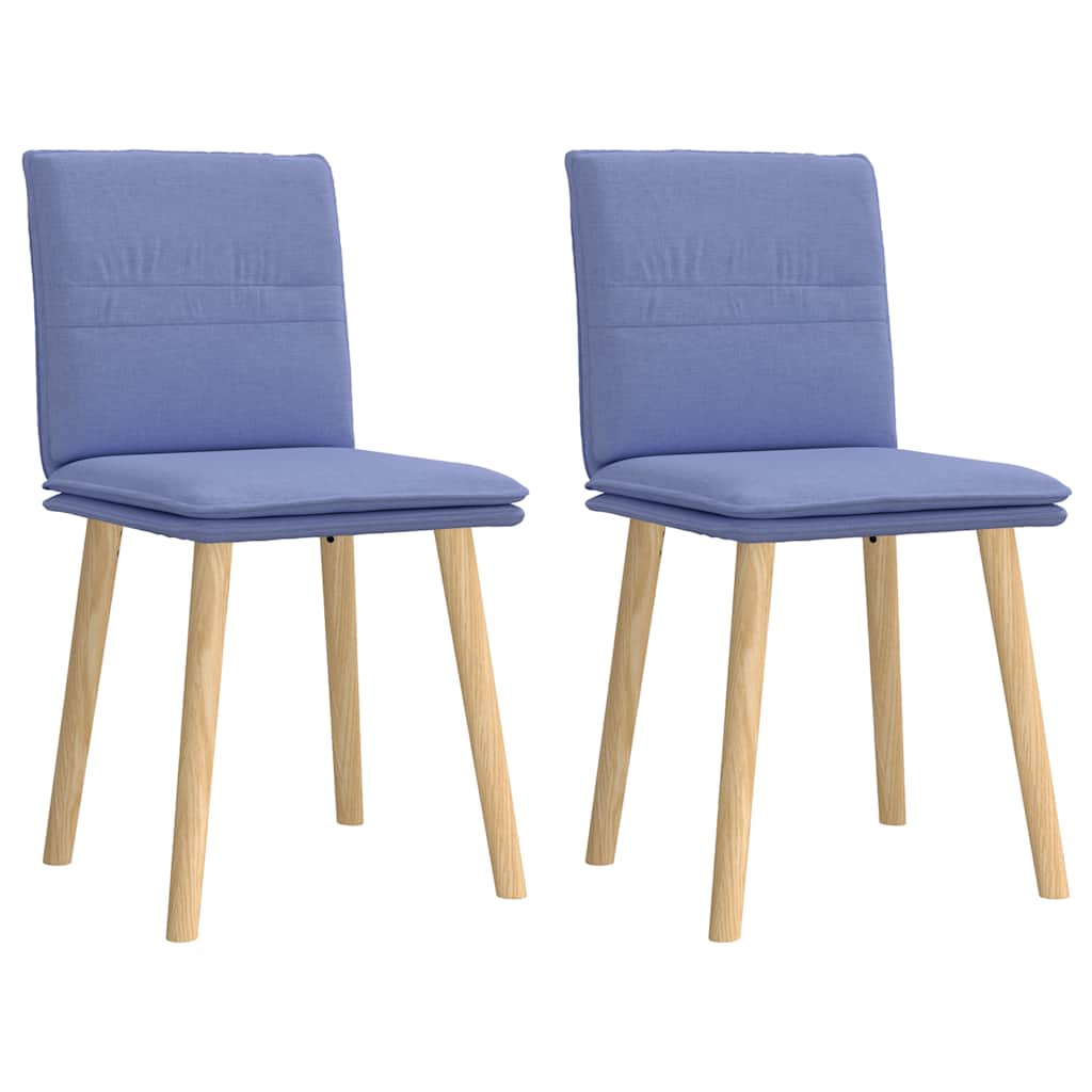Sedie da Pranzo 2 pz Blu Jeans in Tessuto