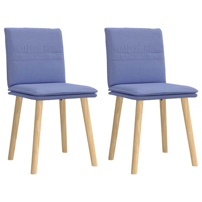 Sedie da Pranzo 2 pz Blu Jeans in Tessuto