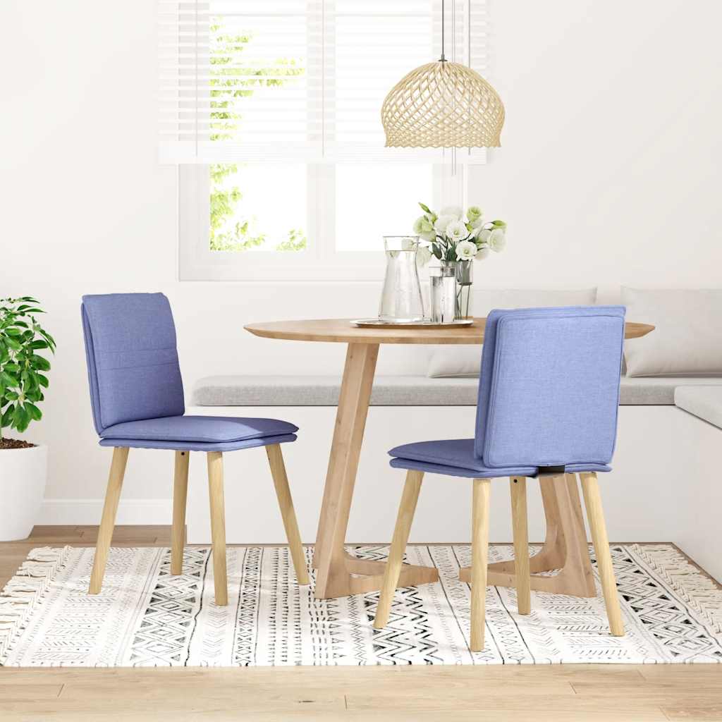Sedie da Pranzo 2 pz Blu Jeans in Tessuto
