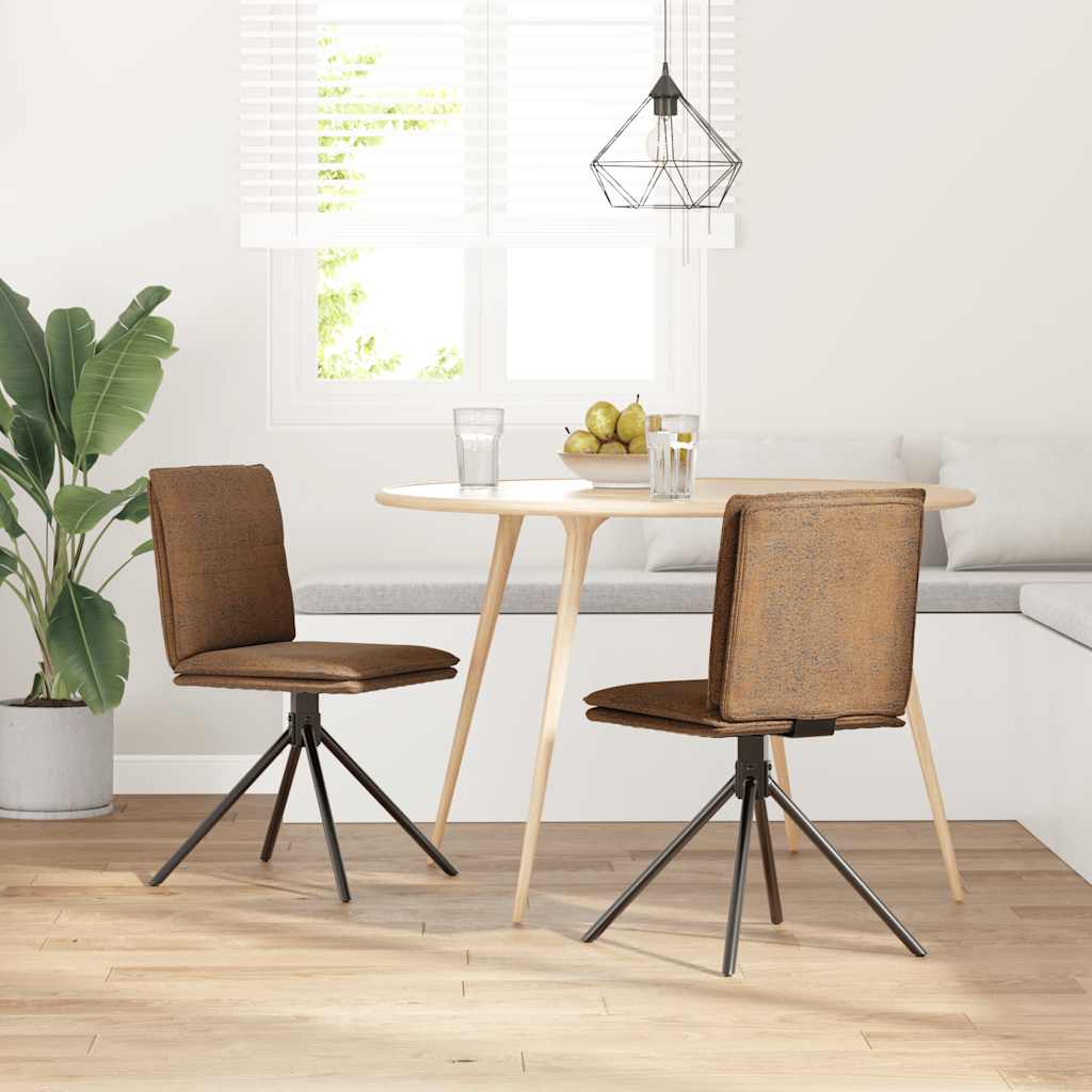 Sedia da Pranzo Marrone in Similpelle Scamosciata | homemem39