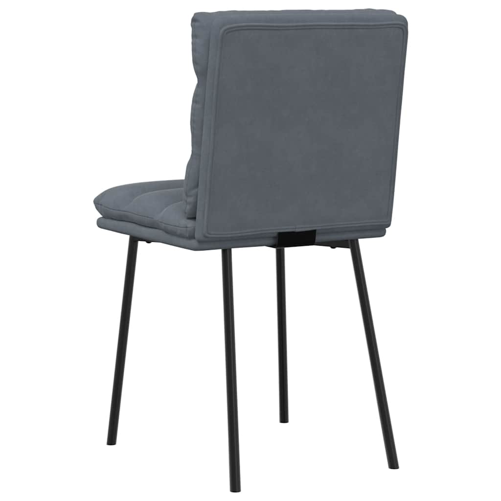 Sedie da Pranzo 2 pz Grigio Scuro in Velluto