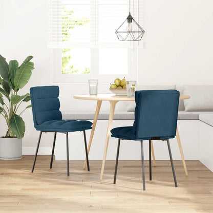 Sedie da Pranzo 2 pz Blu in Velluto | homemem39