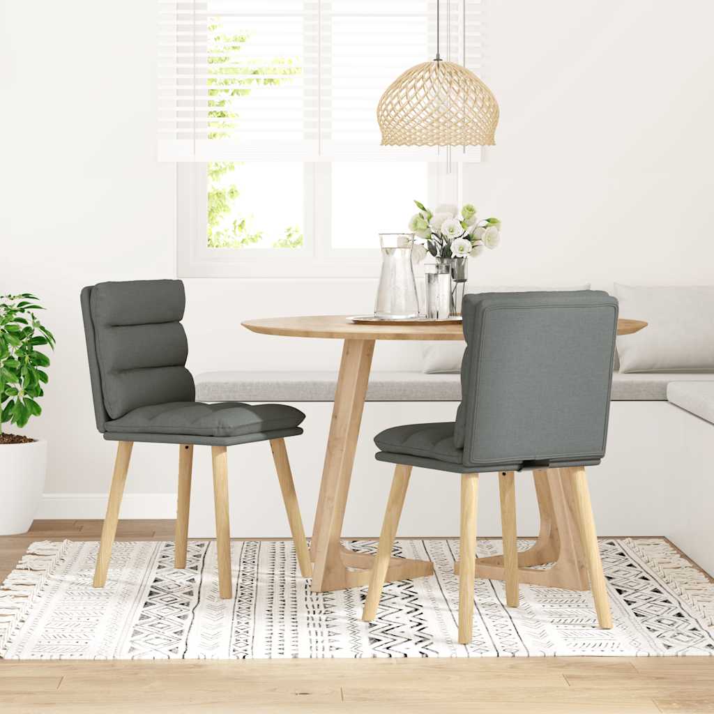 Sedie da Pranzo 2 pz Grigio Scuro in Tessuto | homemem39