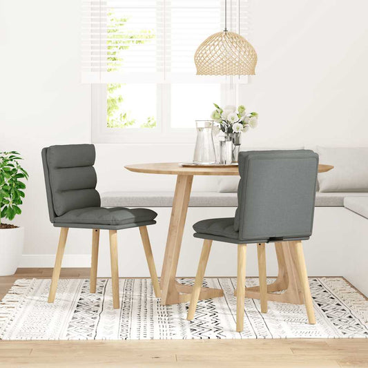 Sedie da Pranzo 2 pz Grigio Scuro in Tessuto | homemem39