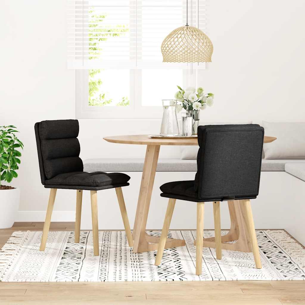 Sedie da Pranzo 2 pz Nere in Tessuto | homemem39