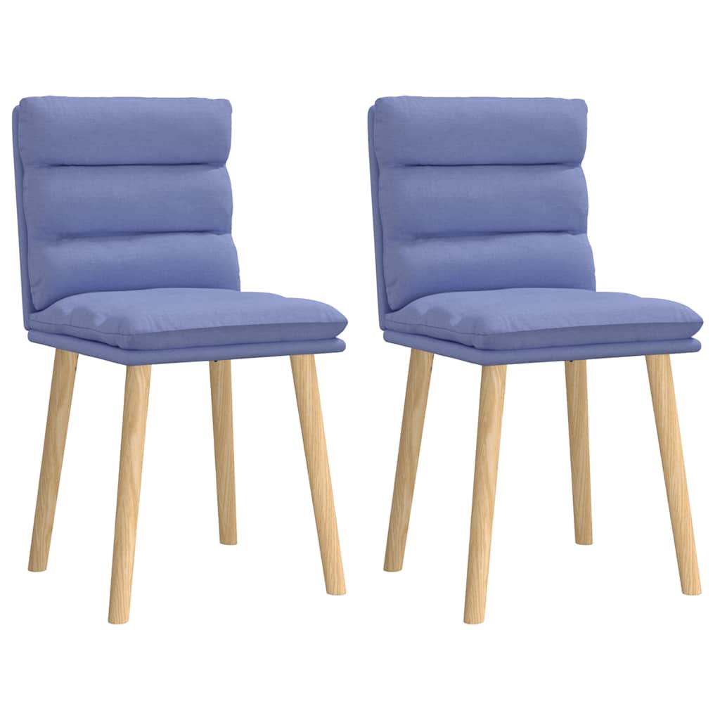 Sedie da Pranzo 2 pz Blu Jeans in Tessuto