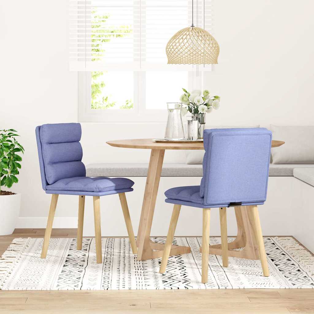 Sedie da Pranzo 2 pz Blu Jeans in Tessuto