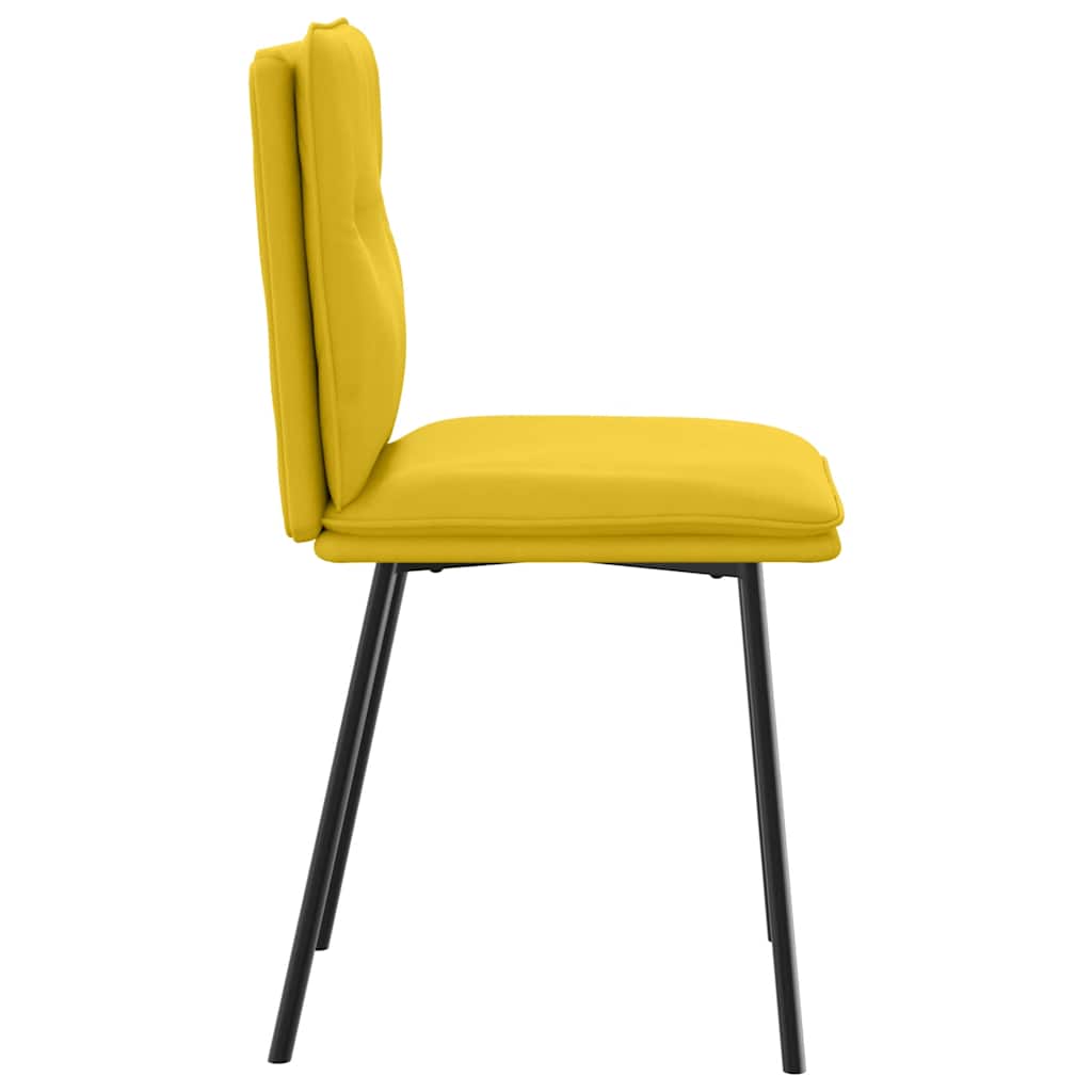 Sedie da Pranzo 2 pz Gialle in Velluto