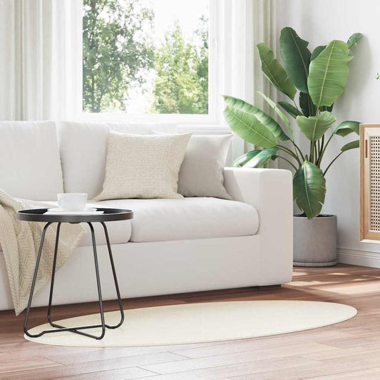 Tappeti per area Ovale HUARTE Crema 80 x 150 cm 100% Poliestere