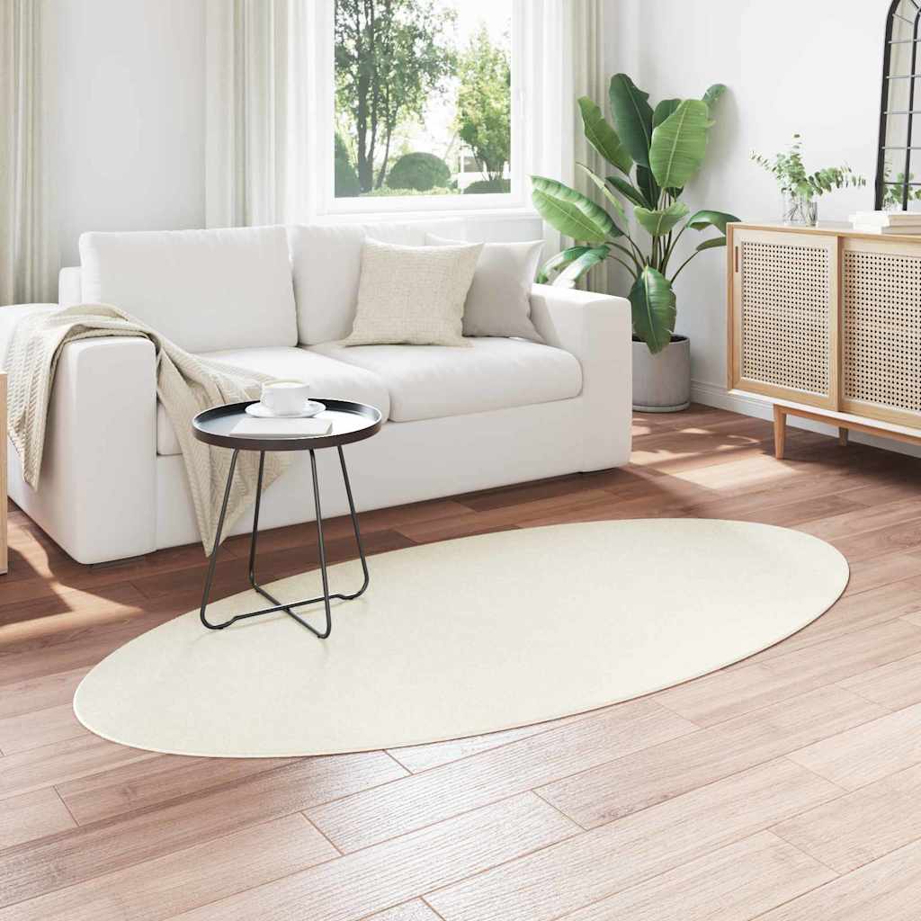 Tappeti per area Ovale HUARTE Crema 100 x 200 cm | homemem39