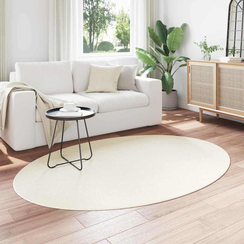 Tappeti per area Ovale HUARTE Crema 140 x 200 cm | homemem39