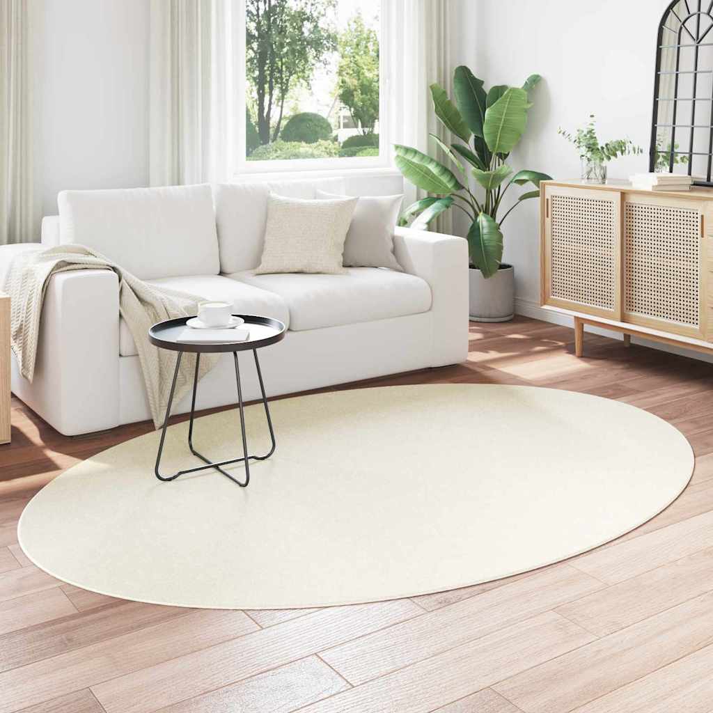 Tappeti per area Ovale HUARTE Crema 160 x 230 cm
