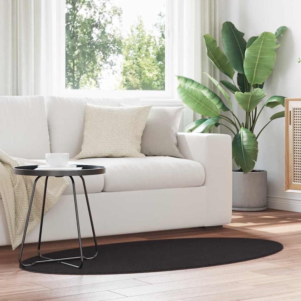 Tappeto HUARTE Nero 80 x 150 cm 100% Poliestere | homemem39