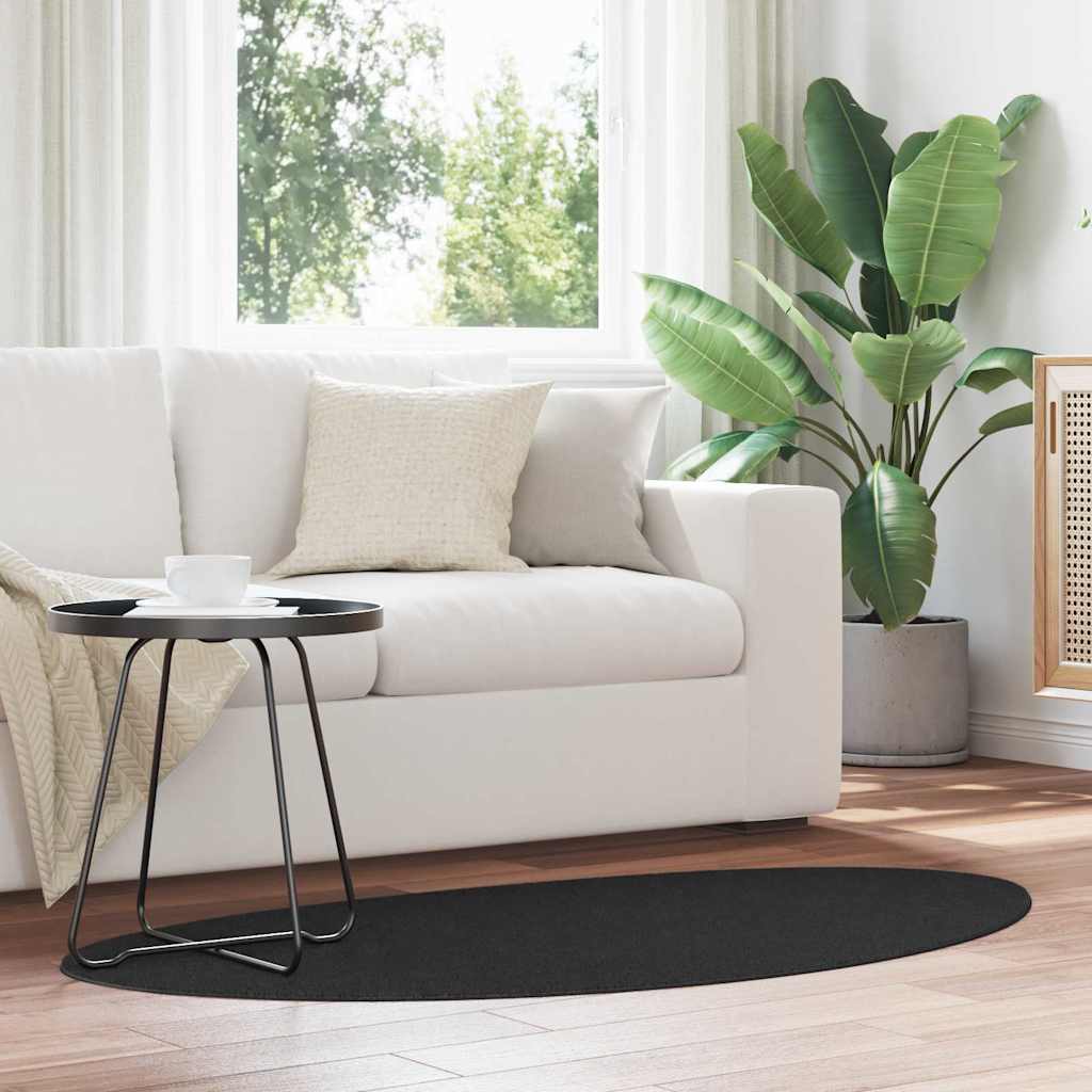 Tappeto HUARTE Nero 80 x 150 cm Poliestere | homemem39