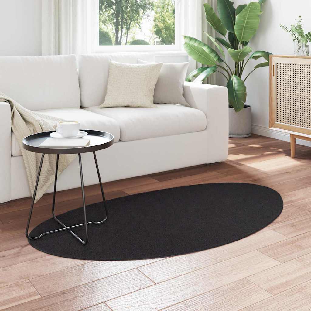Tappeto HUARTE Nero 80 x 150 cm Poliestere | homemem39