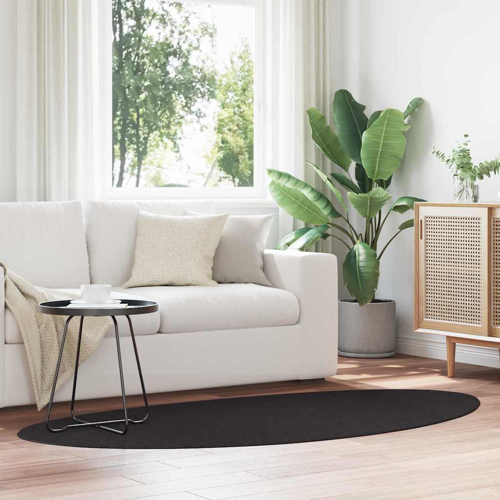 Tappeto HUARTE Nero 100 x 200 cm Poliestere