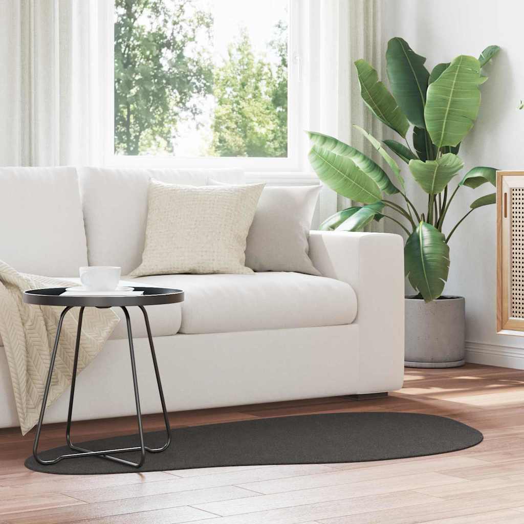 Tappeto HUARTE Antracite 80 x 150 cm Poliestere | homemem39