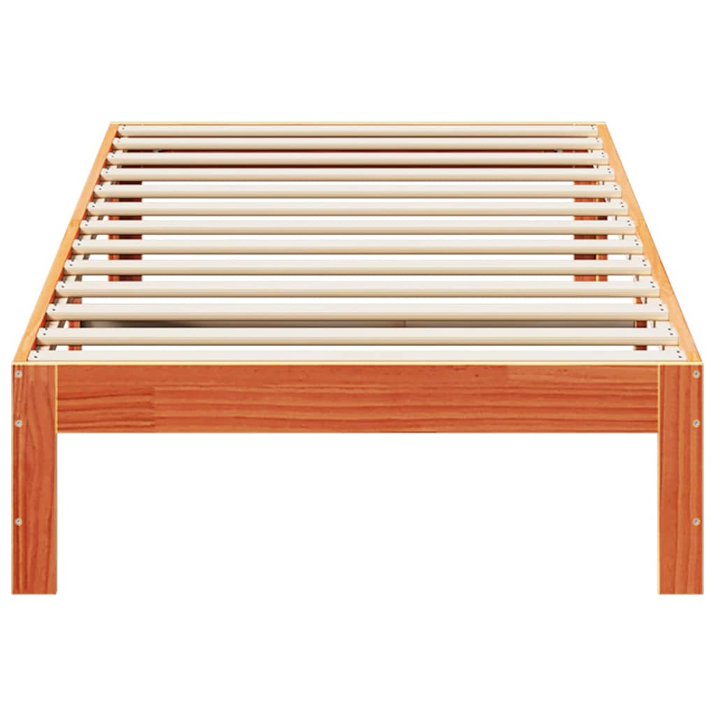 Letto senza Materasso Marrone Cera 80x200 cm Legno di Pino