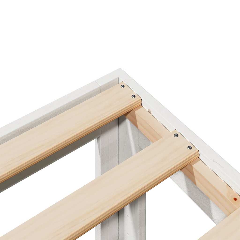 Giroletto senza Materasso Bianco 160x200 cm Legno Massello Pino - homemem39