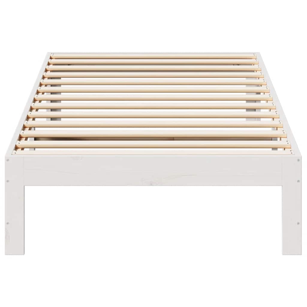 Giroletto senza Materasso Bianco 90x200 cm Legno Massello Pino