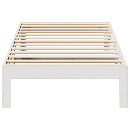 Giroletto senza Materasso Bianco 90x200 cm Legno Massello Pino - homemem39