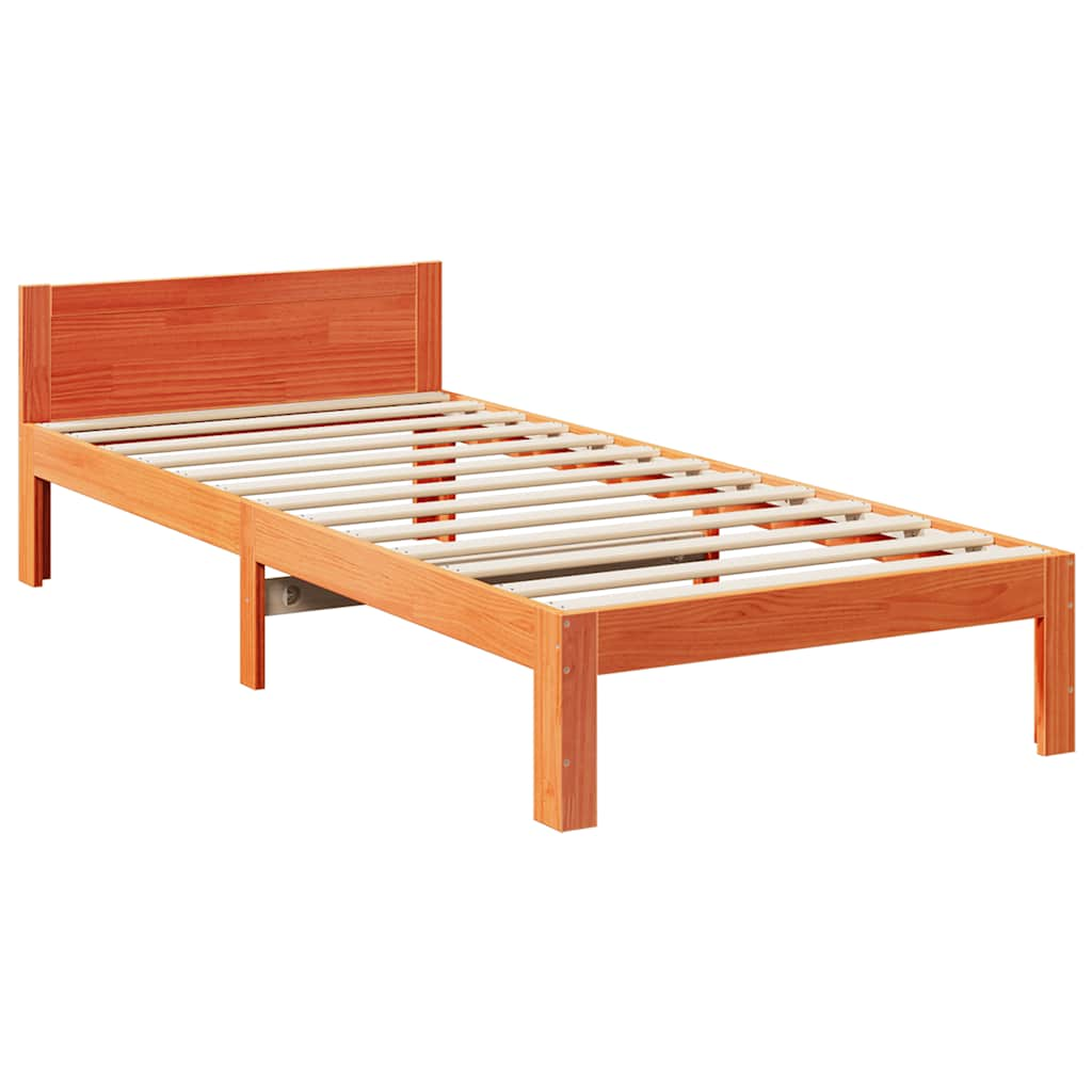 Letto senza Materasso Marrone Cera 80x200 cm Legno di Pino