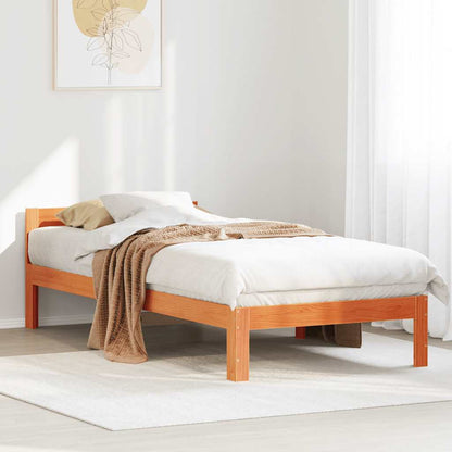 Letto senza Materasso Marrone Cera 80x200 cm Legno di Pino