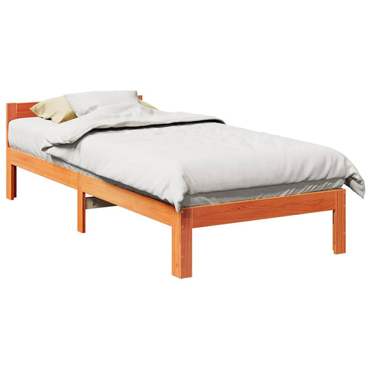 Letto senza Materasso Marrone Cera 80x200 cm Legno di Pino