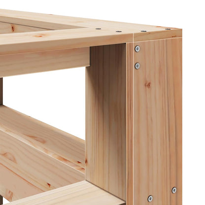 Testiera Libreria a L 200 cm in Legno Massello di Pino