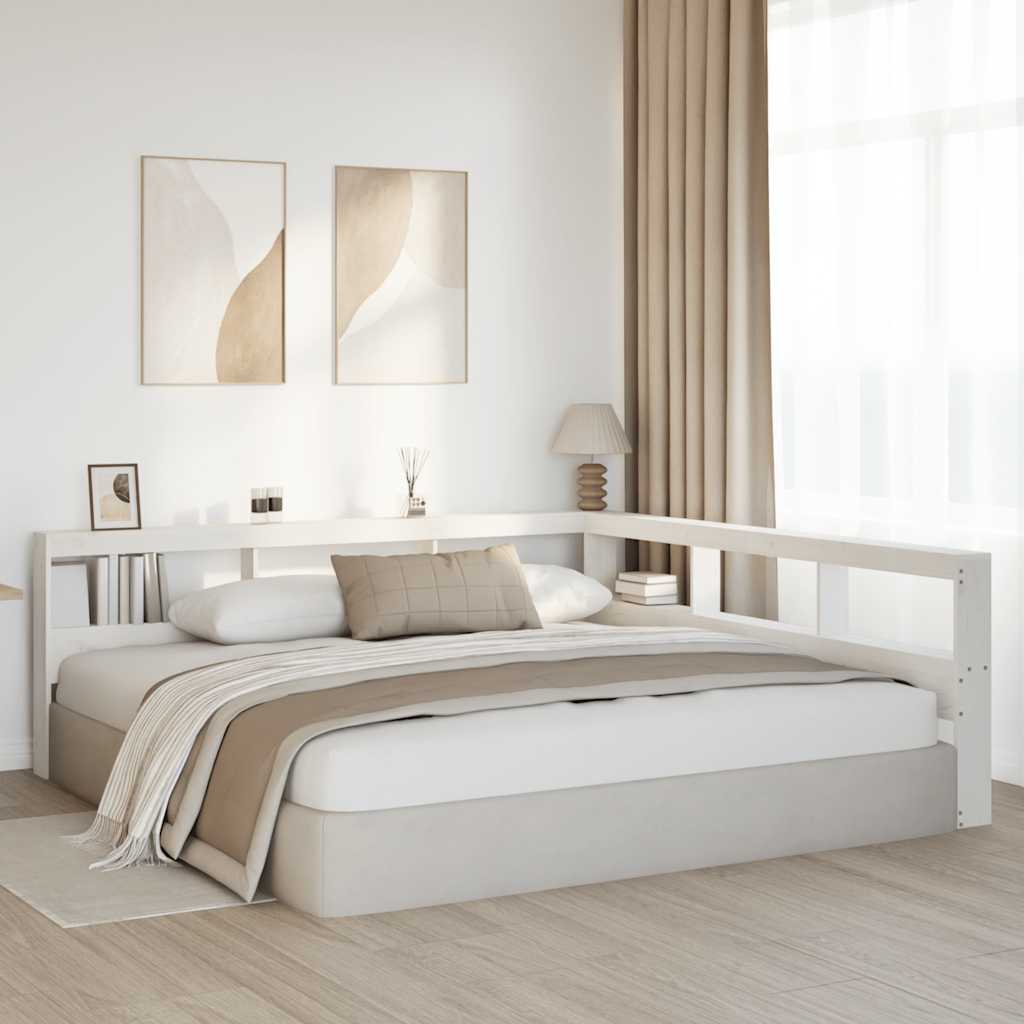 Testiera Libreria a L 180 cm in Legno Massello di Pino