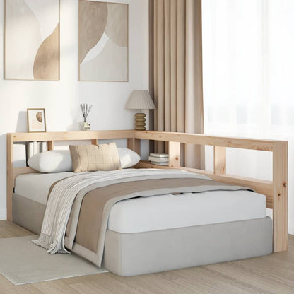 Testiera Libreria a L 120 cm in Legno Massello di Pino - homemem39