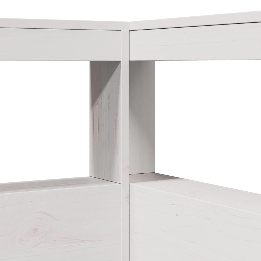 Testiera Libreria a L Bianca 90 cm in Legno Massello di Pino