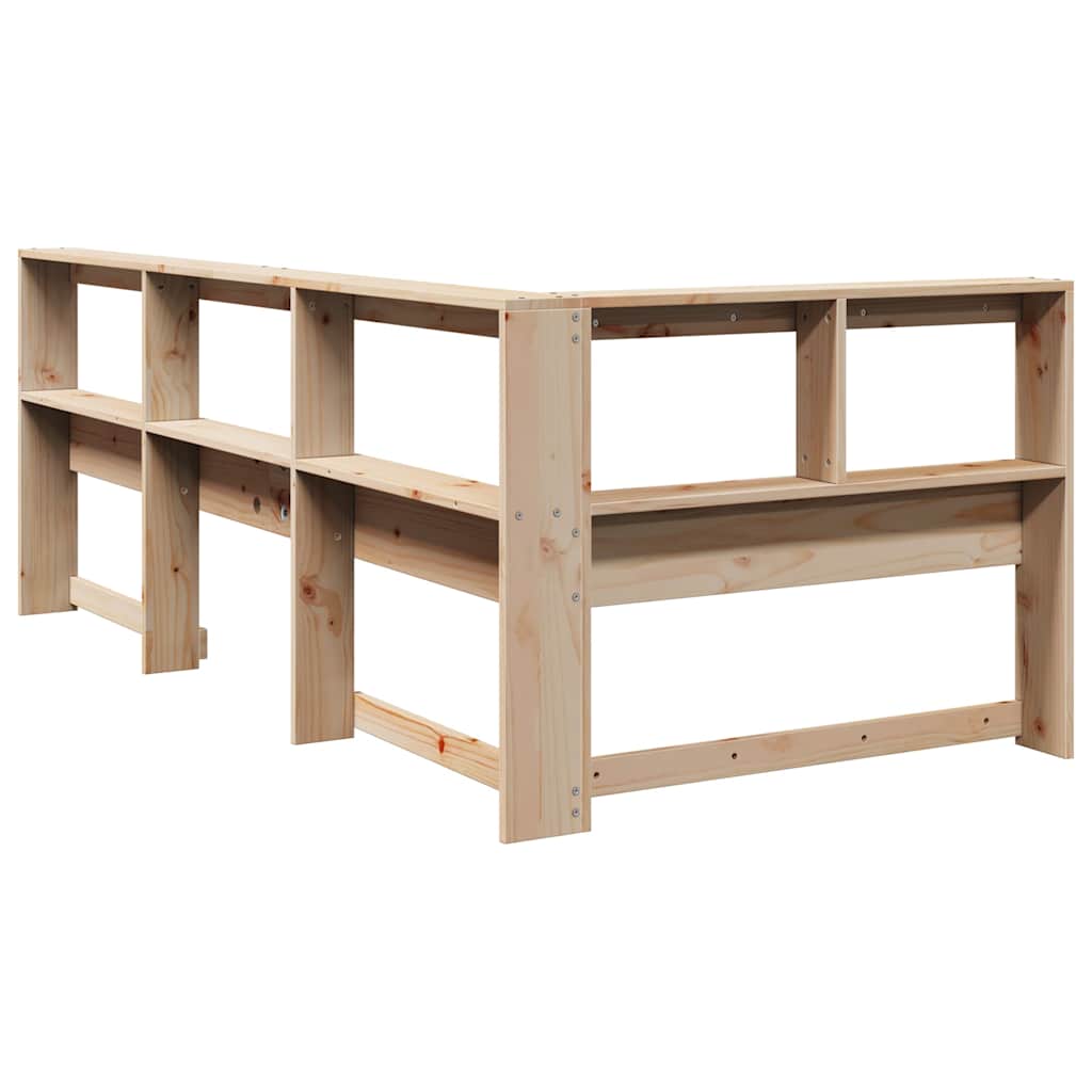 Testiera Libreria a L 80 cm in Legno Massello di Pino - homemem39