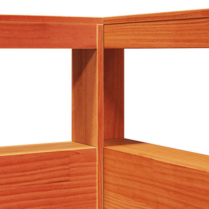 Testiera Libreria a L Marrone Cera 80 cm Legno Massello di Pino - homemem39